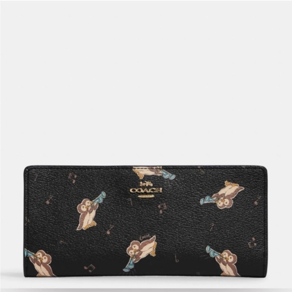 Coach Black Wallet with Owl Design